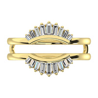 Thumbnail for 14K Yellow Gold 1/4 Ct.Tw. Diamond Baguette Set Chevron Guard Ring