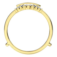 Thumbnail for 14K Yellow Gold 1/4 Ct.Tw. Diamond Baguette Set Chevron Guard Ring