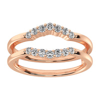 Thumbnail for 10K Rose Gold 1/3 Ct.Tw. Diamond Chevron Guard Ring