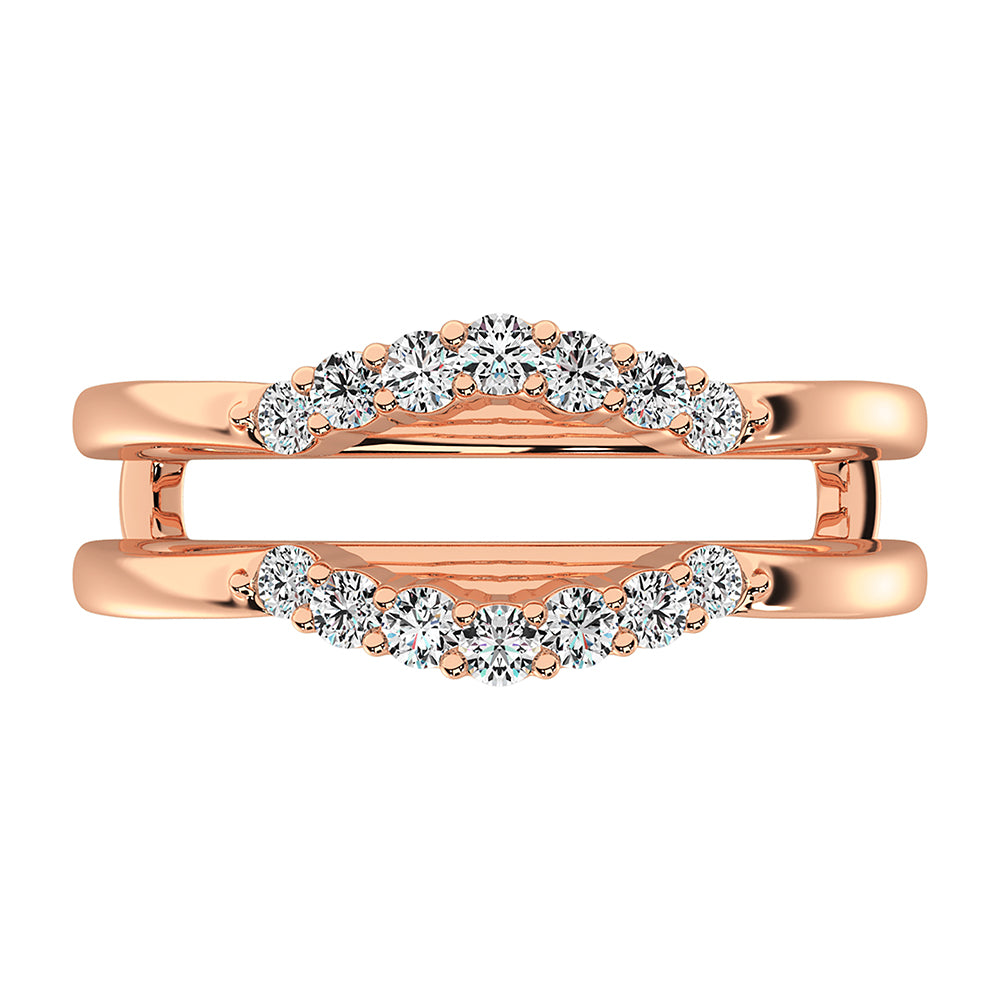 10K Rose Gold 1/3 Ct.Tw. Diamond Chevron Guard Ring