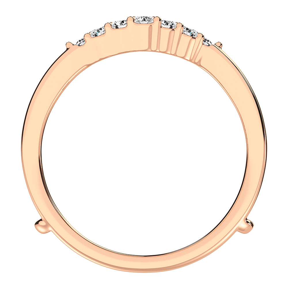 10K Rose Gold 1/3 Ct.Tw. Diamond Chevron Guard Ring