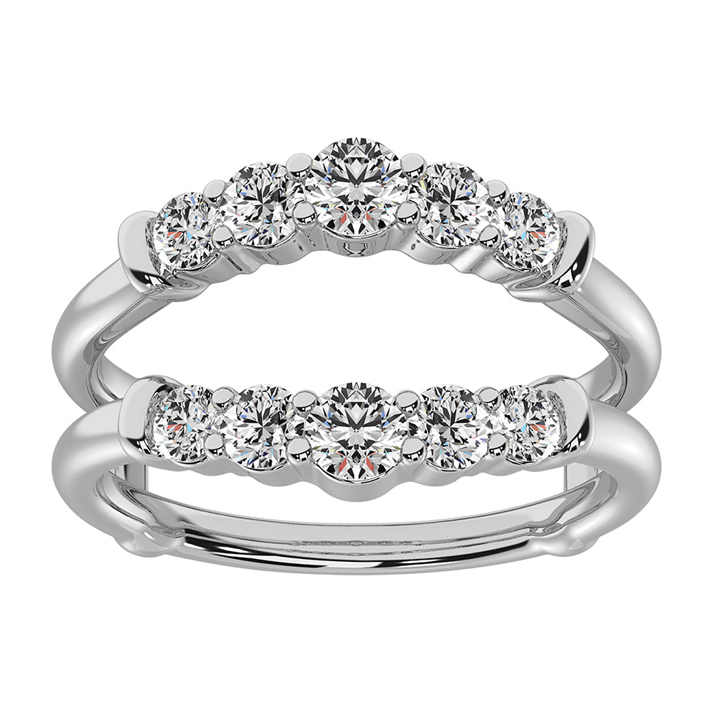 14K White Gold 1 Ct.Tw. Diamond Chevron Guard Ring