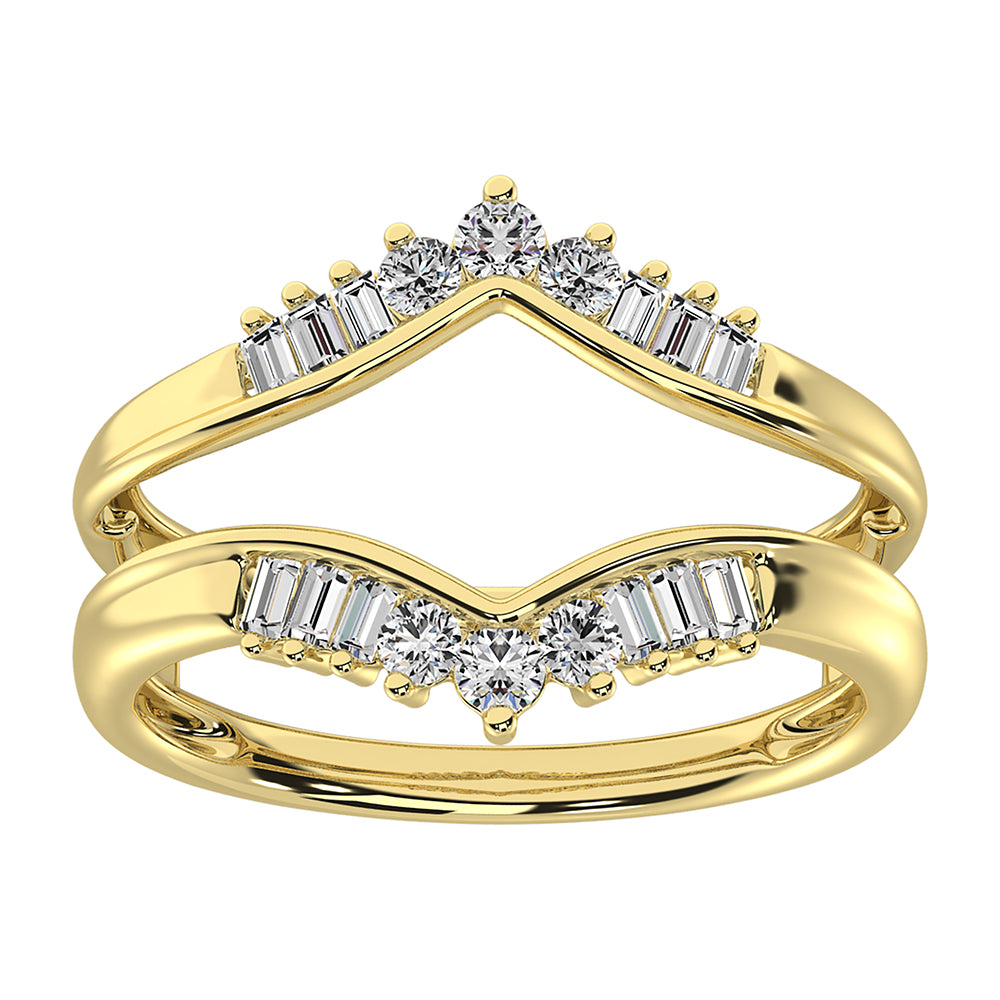 14K Yellow Gold 3/8 Ct.Tw. Diamond Chevron Guard Ring