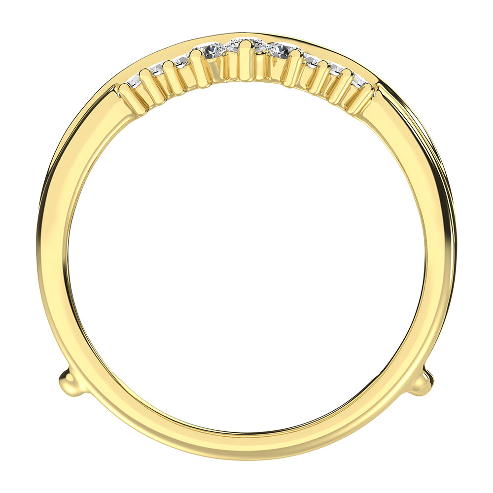 14K Yellow Gold 3/8 Ct.Tw. Diamond Chevron Guard Ring