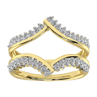 Thumbnail for 14K Yellow Gold 1/2 Ct.Tw. Diamond Chevron Guard Ring  With White Gold Touch