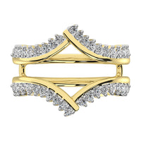 Thumbnail for 14K Yellow Gold 1/2 Ct.Tw. Diamond Chevron Guard Ring  With White Gold Touch