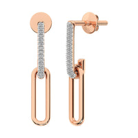 Thumbnail for 10K Rose Gold 1/5 Ct.Tw. Diamond Fashion Earrings With White Gold Touch