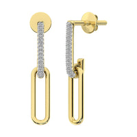 Thumbnail for 10K Yellow Gold 1/5 Ct.Tw. Diamond Fashion Earrings With White Gold Touch