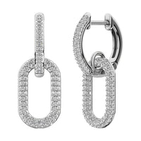 Thumbnail for 14K White Gold 1 Ct.Tw. Diamond Hoop Earrings