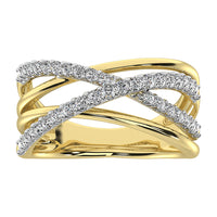 Thumbnail for 14K Yellow Gold 1/2 Ct.Tw. Diamond Crossover Ring