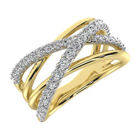 Thumbnail for 14K Yellow Gold 1/2 Ct.Tw. Diamond Crossover Ring