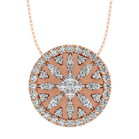 Thumbnail for 14K Rose Gold 1 Ct.Tw. Diamond Disc Fashion Pendant