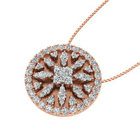 Thumbnail for 14K Rose Gold 1 Ct.Tw. Diamond Disc Fashion Pendant
