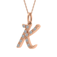Thumbnail for Diamond 1/8 Ct.Tw. Letter K Pendant in 10K Rose Gold
