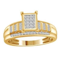 Thumbnail for LADIES RING 1/2 CT ROUND/PRINCESS/BAGUETTE DIAMOND 10K YELLOW GOLD