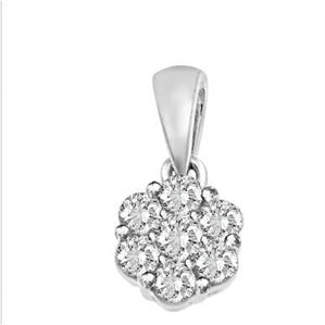 LADIES PENDANT 3/4 CT ROUND DIAMOND 14K WHITE GOLD