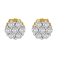 Thumbnail for LADIES EARRINGS 3 CT ROUND DIAMOND 14K YELLOW GOLD