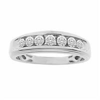 Thumbnail for MEN'S BAND 1/2 CT ROUND DIAMOND 10K WHITE GOLD
