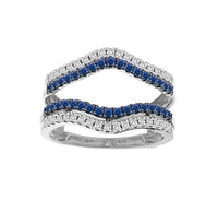 Thumbnail for LADIES ENHANCERS WRAPS 1/2 CT ROUND WHITE/BLUE DIAMOND 14K WHITE GOLD