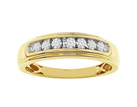 Thumbnail for MEN'S BAND 1/3 CT ROUND DIAMOND 10K YELLOW GOLD