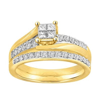 Thumbnail for LADIES BRIDAL RING SET 1/2 CT ROUND/PRINCESS DIAMOND 10K YELLOW GOLD