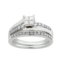 Thumbnail for LADIES BRIDAL RING SET 1/2 CT ROUND/PRINCESS DIAMOND 10K WHITE GOLD