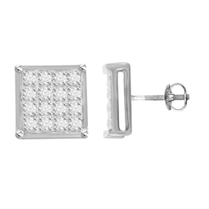 YUVA EARRINGS 1/10 CT ROUND DIAMOND 10K WHITE GOLD