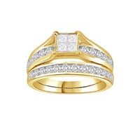 Thumbnail for LADIES BRIDAL RING SET 1/2 CT ROUND/PRINCESS DIAMOND 10K YELLOW GOLD