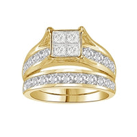 Thumbnail for LADIES BRIDAL RING SET 2 CT ROUND/PRINCESS DIAMOND 14K YELLOW GOLD
