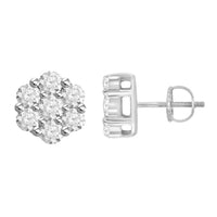 Thumbnail for LADIES EARRINGS 1/4 CT ROUND DIAMOND 14K WHITE GOLD