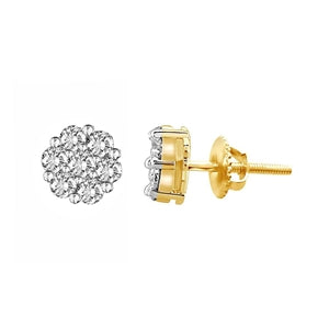 LADIES EARRING 1/3 CT ROUND DIAMOND 14K YELLOW GOLD