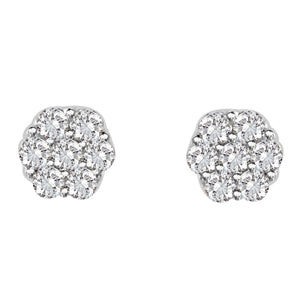 LADIES EARRING 1/3 CT ROUND DIAMOND 14K WHITE GOLD