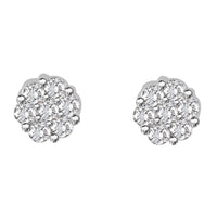 Thumbnail for LADIES EARRINGS 1/2 CT ROUND DIAMOND 14K WHITE GOLD