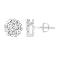 Thumbnail for LADIES EARRING 1 CT ROUND DIAMOND 14K WHITE GOLD