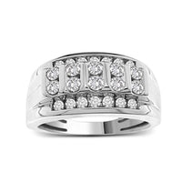 Thumbnail for MEN'S RING  SET 1 CT ROUND DIAMOND 10K WHITE GOLD