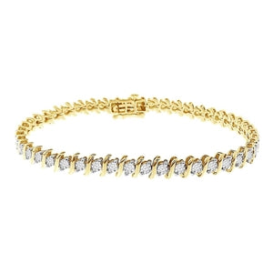 LADIES BRACELET 3 CT ROUND DIAMOND 14K YELLOW GOLD