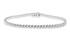 LADIES BRACELET 3 CT ROUND DIAMOND 14K WHITE GOLD