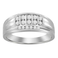 Thumbnail for MEN'S RING  SET 1/2 CT ROUND DIAMOND 10K WHITE GOLD