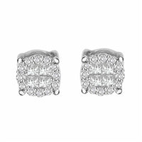 Thumbnail for MENS EARRINGS 1/4 CT ROUND/PRINCESS INV DIAMOND 10K WHITE GOLD
