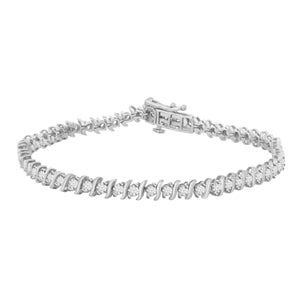 LADIES BRACELET 2 CT ROUND DIAMOND 14K WHITE GOLD