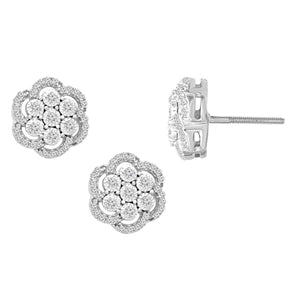 LADIES EARRING 1/4 CT ROUND DIAMOND 10K WHITE GOLD