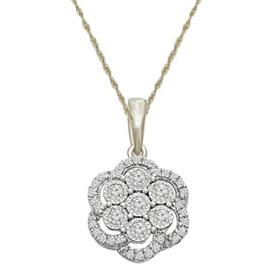 LADIES PENDANT 1/4 CT ROUND DIAMOND 10K WHITE GOLD (CHAIN NOT INCLUDED)
