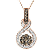 Thumbnail for LADIES PENDANT 1/2 CT ROUND /CAPPUCCINO DIAMOND 10K ROSE GOLD (CHAIN NOT INCLUDED)