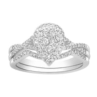 Thumbnail for LADIES BRIDAL RING SET 1/2 CT ROUND DIAMOND 10K WHITE GOLD