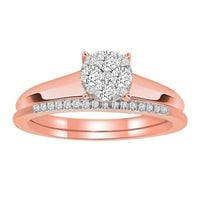 Thumbnail for LADIES BRIDAL RING SET 1/3 CT ROUND DIAMOND 10K ROSE GOLD