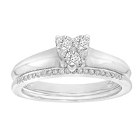 Thumbnail for LADIES BRIDAL RING SET 1/3 CT ROUND DIAMOND 10K WHITE GOLD