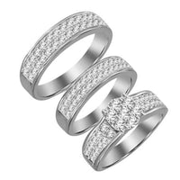 Thumbnail for LADIES TRIO SET 2 CT ROUND DIAMOND 10K WHITE GOLD