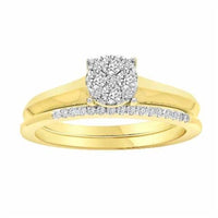 Thumbnail for LADIES BRIDAL RING SET 1/3 CT ROUND DIAMOND 10K YELLOW GOLD