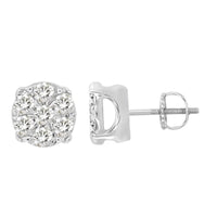Thumbnail for MEN'S EARRINGS 1/4 CT ROUND DIAMOND 10K WHITE GOLD