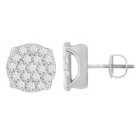 Thumbnail for MEN'S EARRINGS 1/2 CT ROUND DIAMOND 10K WHITE GOLD